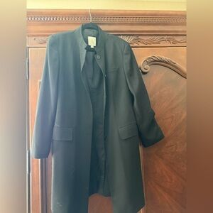 CW Elegant Black Women's Wool Coat